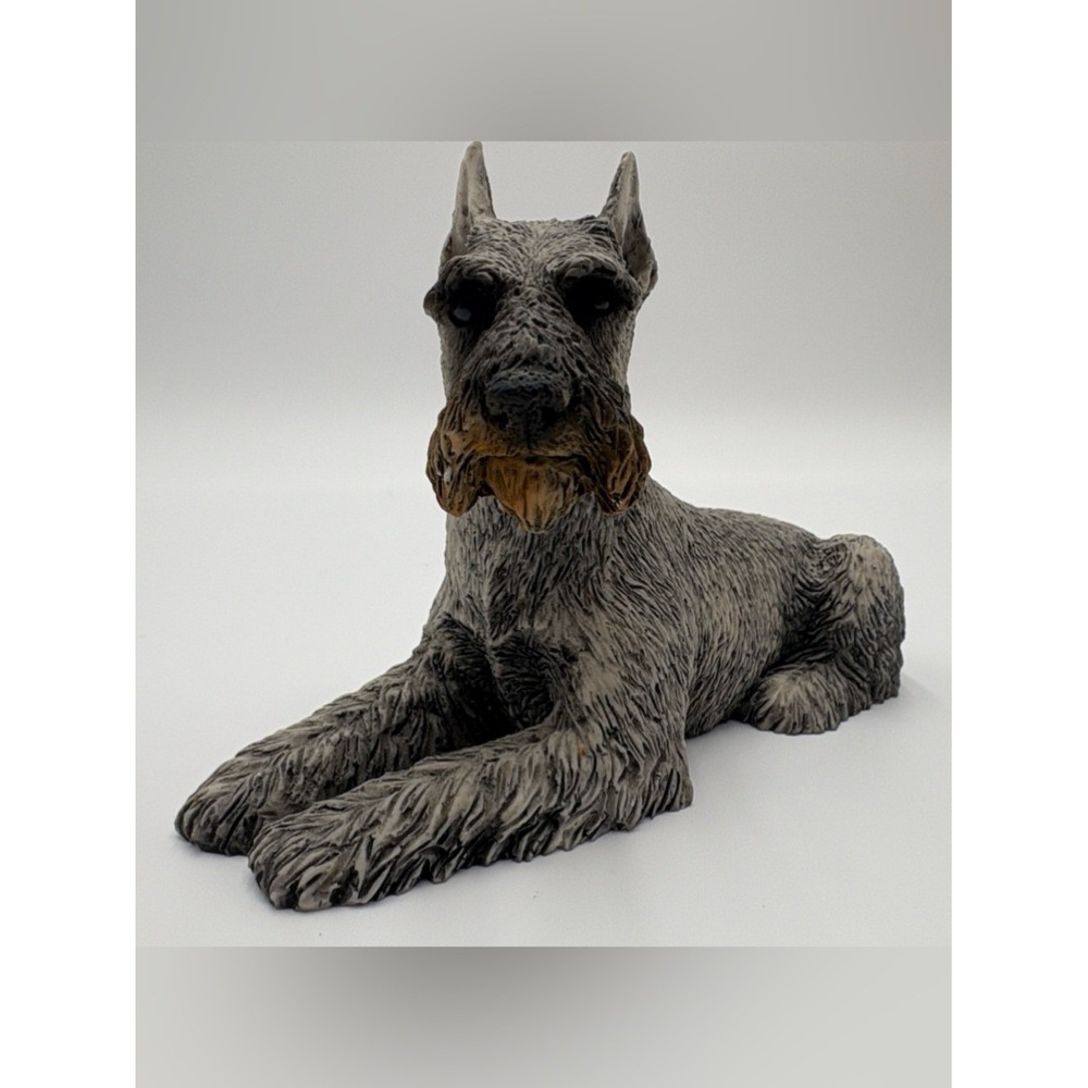 Vintage Castagna Schnauzer Dog Figurine 1988 Italy Realistic 6"
